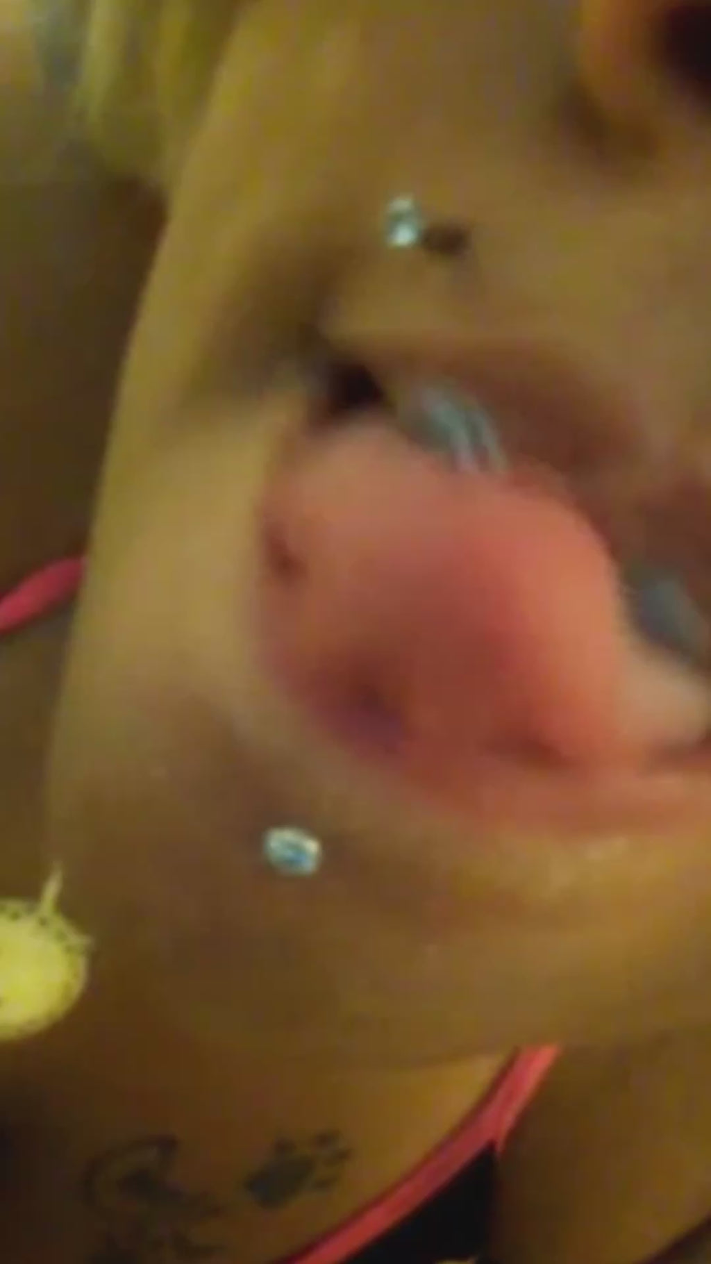 Light skin girl drooling a lot